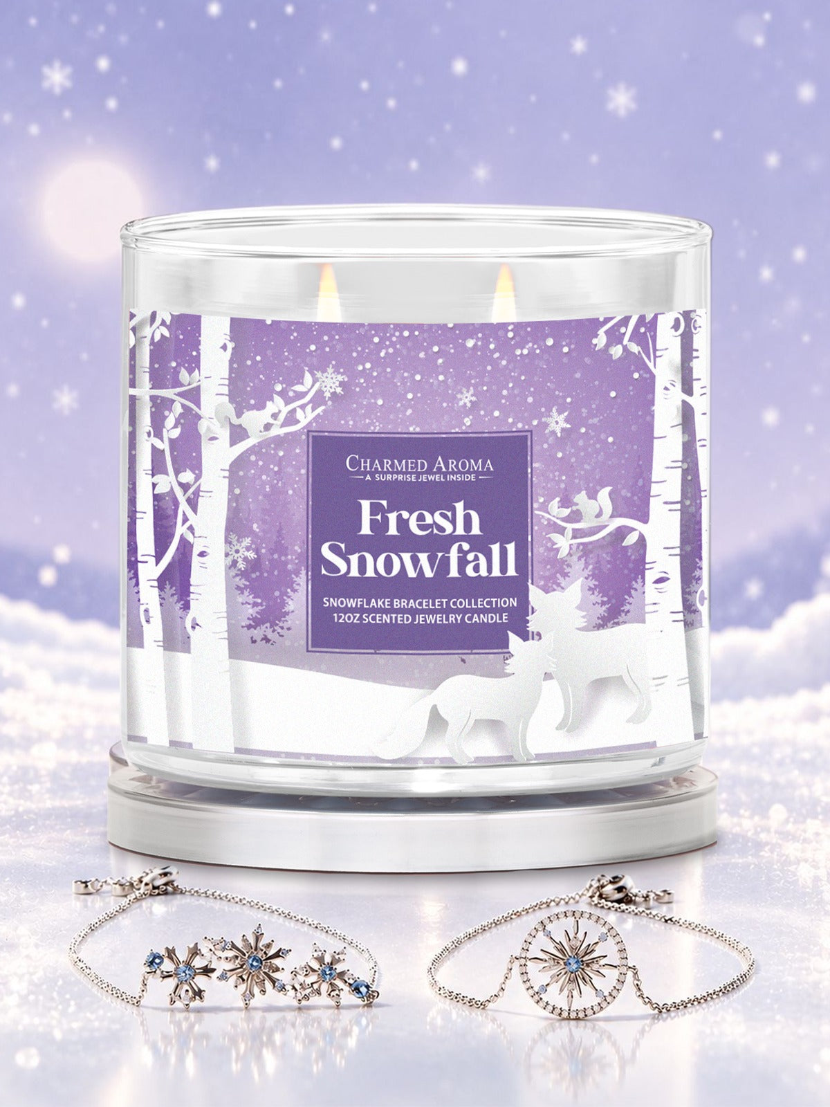 Fresh Snowfall Candle - Snowflake Bracelet Collection