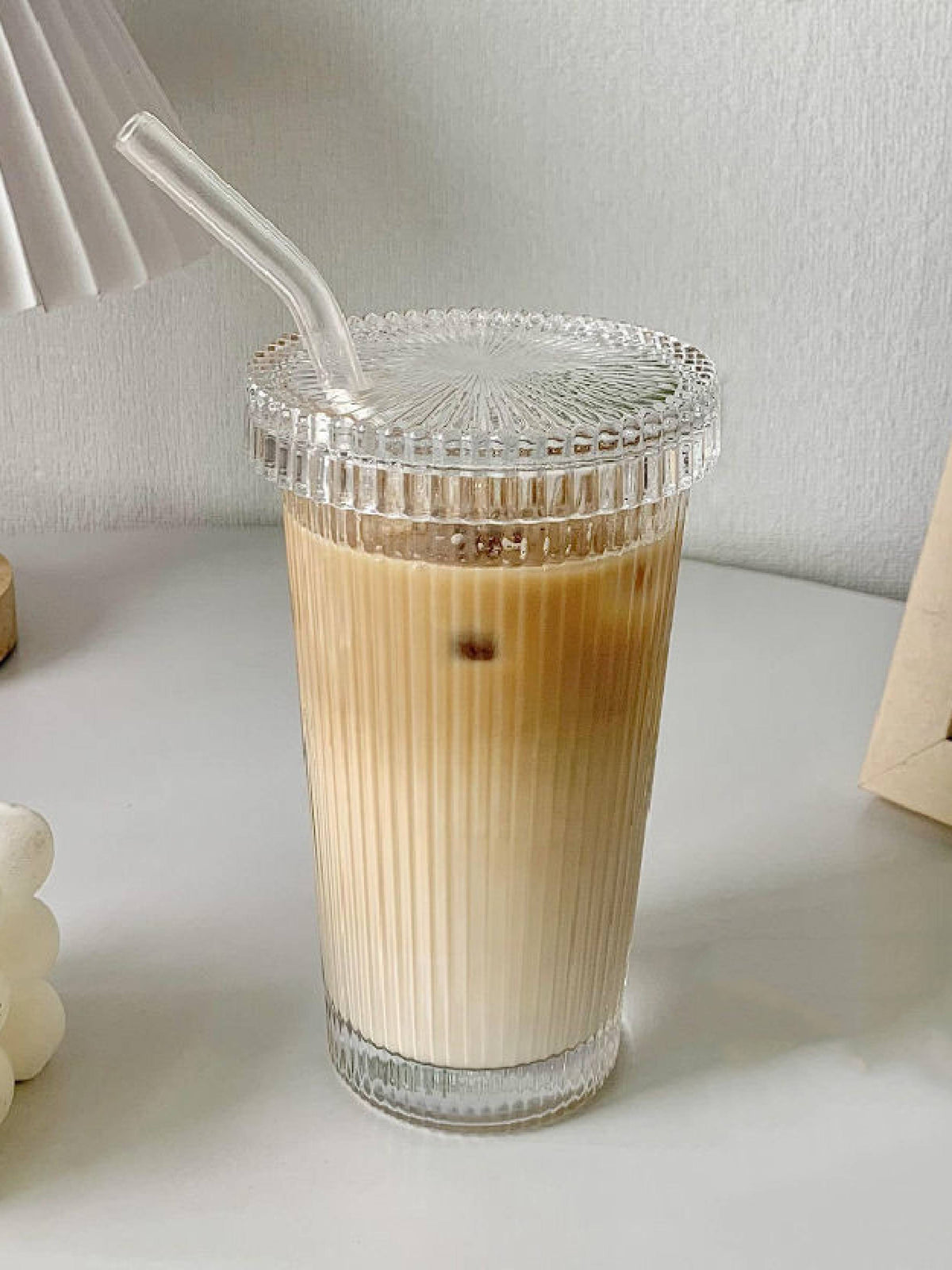 Glass Tumbler with Straw