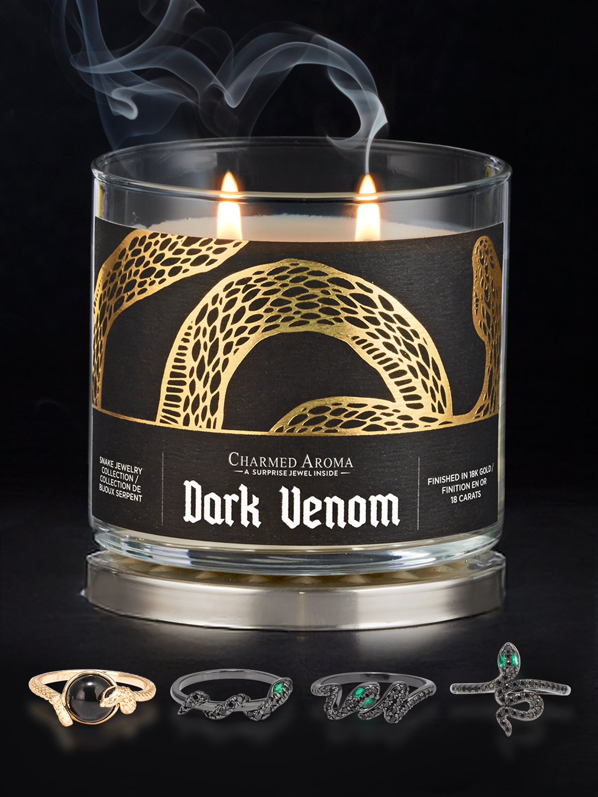 Dark Venom Candle - Snake Ring Collection